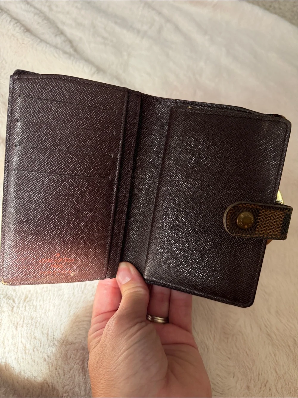 Brown Checkered Men's Cardholder Wallet
